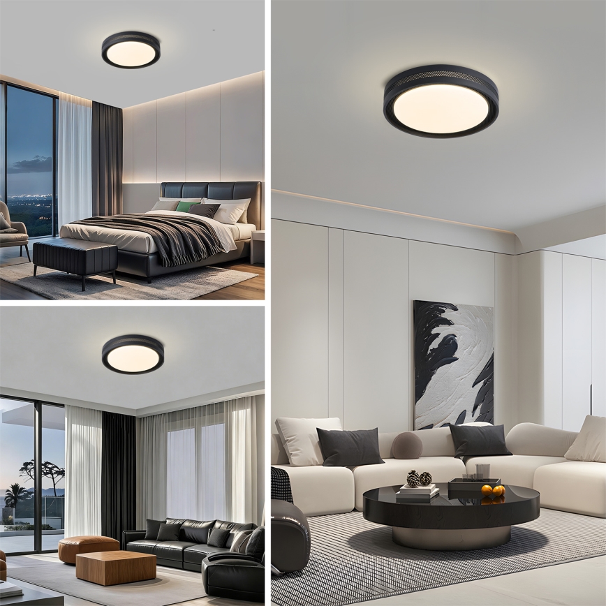 Brilagi - himmennettävä LED-kattovalaisin KREON LED/54W/230V 3000-6000K musta, halkaisija 38 cm + kaukosäädin