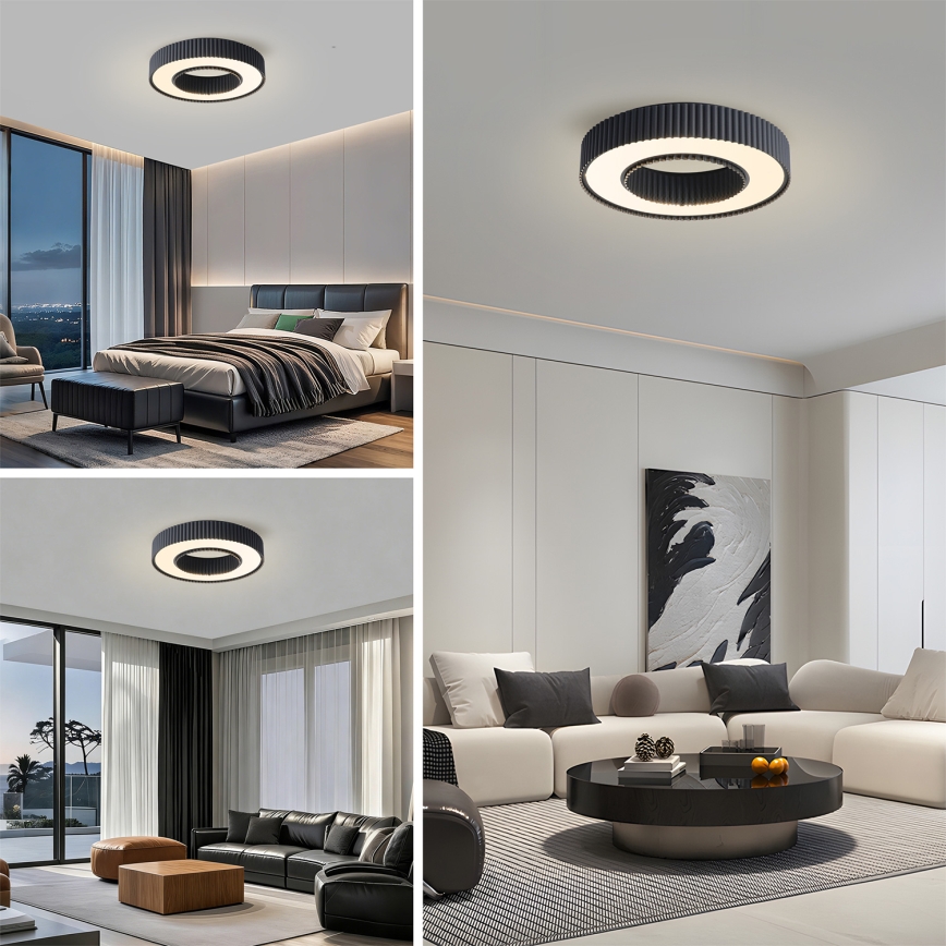 Brilagi - LUMIX LED-himmennettävä kattovalaisin LED/48W/230V 3000-6000K, musta, halkaisija 50 cm + kaukosäädin