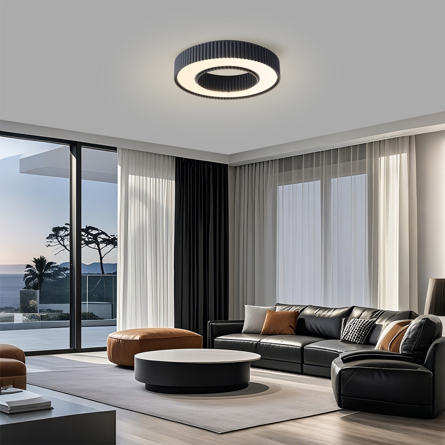Brilagi - LUMIX LED-himmennettävä kattovalaisin LED/48W/230V 3000-6000K, musta, halkaisija 50 cm + kaukosäädin