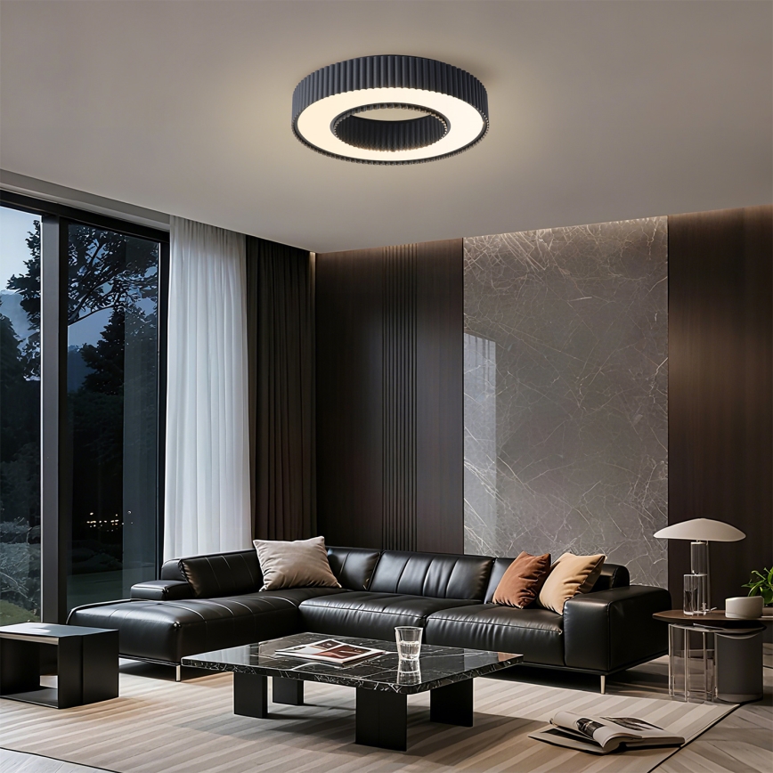 Brilagi - LUMIX LED-himmennettävä kattovalaisin LED/48W/230V 3000-6000K, musta, halkaisija 50 cm + kaukosäädin