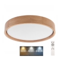 Brilagi - LED himmennettävä kattovalaisin MANAROLA LED/24W/230V 3000-6500K tammi + kaukosäädin
