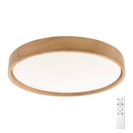 Brilagi - LED-himmennettävä kattovalaisin MANAROLA REMOTE LED/36W/230V 3000–6500 K halkaisija 51 cm tammi + kaukosäädin