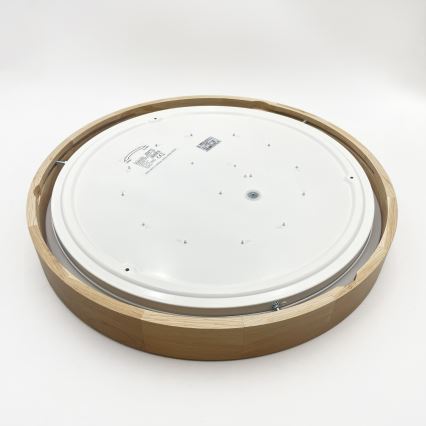 Brilagi - LED-himmennettävä kattovalaisin MANAROLA REMOTE LED/36W/230V 3000–6500 K halkaisija 51 cm tammi + kaukosäädin
