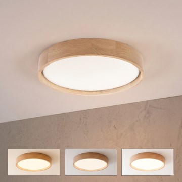 Brilagi - LED-himmennettävä kattovalaisin MANAROLA SMART LED/24W/230V 3000-6000K Wi-Fi Tuya Beacon halkaisija 41 cm tammi + kaukosäädin