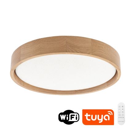Brilagi - Himmennettävä LED-kattovalaisin MANAROLA SMART STARS LED/24W/230V 3000-6000K Wi-Fi Tuya Beacon Ø 41 cm tammi + kaukosäädin