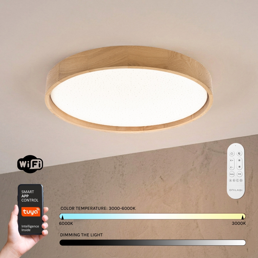 Brilagi - himmennettävä LED-kattovalaisin MANAROLA SMART STARS LED/36W/230V 3000-6000K Wi-Fi Tuya Beacon halkaisija 51 cm + kaukosäädin