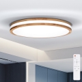 BRILAGI - LED-himmennettävä kattovalaisin MOLINA LED/60W/230V 3000-6500K tammi, halkaisija 58 cm + kaukosäädin