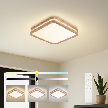 BRILAGI - LED-himmennettävä kattovalaisin MOLINA SQUARE LED/48W/230V 3000-6000K tammi 40x40 cm + kaukosäädin