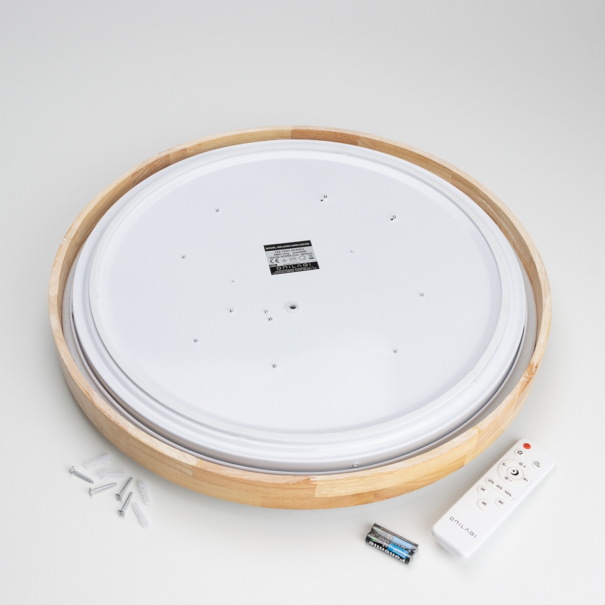 Brilagi - LED-himmennettävä kattovalaisin PINE LED/60W/230V puuviimeistely halkaisija 52 cm 3000-6500K + kaukosäädin