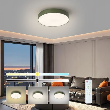 Brilagi - himmennettävä LED-kattovalaisin POOL LED/36W/230V 3000-6000K halkaisija 30 cm vihreä + kaukosäädin