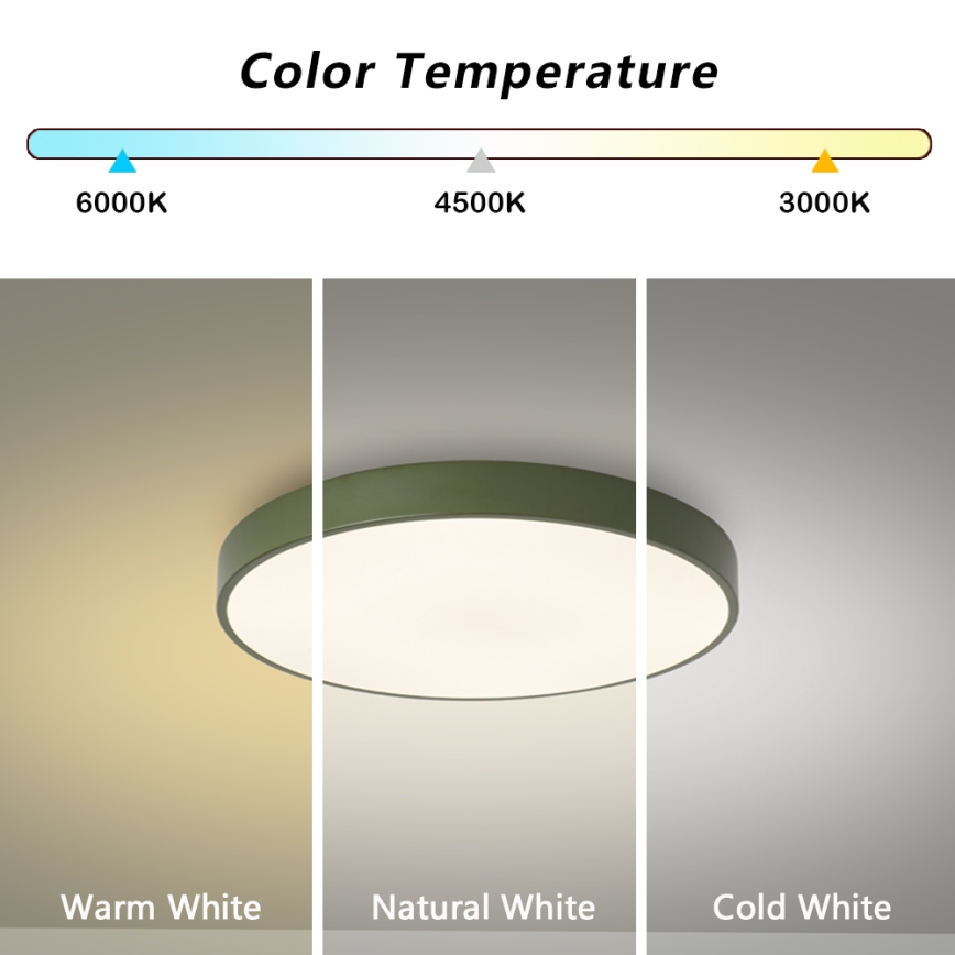 Brilagi - himmennettävä LED-kattovalaisin POOL LED/36W/230V 3000-6000K halkaisija 30 cm vihreä + kaukosäädin