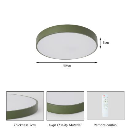 Brilagi - himmennettävä LED-kattovalaisin POOL LED/36W/230V 3000-6000K halkaisija 30 cm vihreä + kaukosäädin
