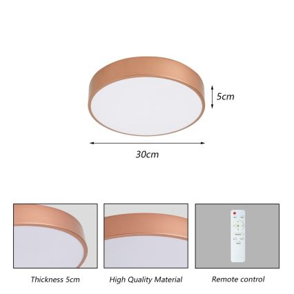 BRILAGI - himmennettävä LED-kattovalaisin POOL LED/36W/230V 3000-6000K halkaisija 30 cm pronssi + kaukosäädin