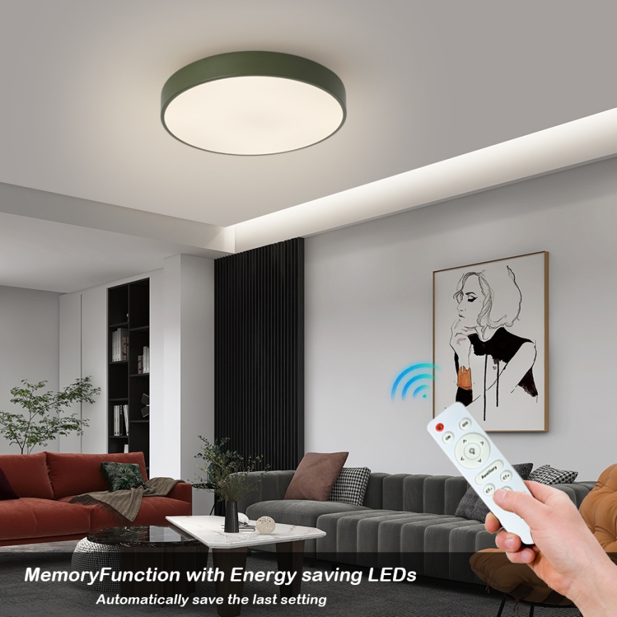 Brilagi - Himmennettävä LED-kattovalaisin POOL LED/48W/230V 3000-6000K Ø 40 cm vihreä + kaukosäädin