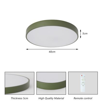 Brilagi - Himmennettävä LED-kattovalaisin POOL LED/48W/230V 3000-6000K Ø 40 cm vihreä + kaukosäädin
