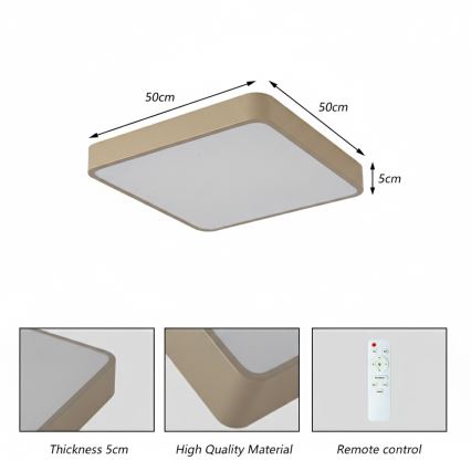Brilagi - LED himmennettävä kattovalaisin POOL LED/48W/230V 3000-6000K 50x50 cm beige + kaukosäädin