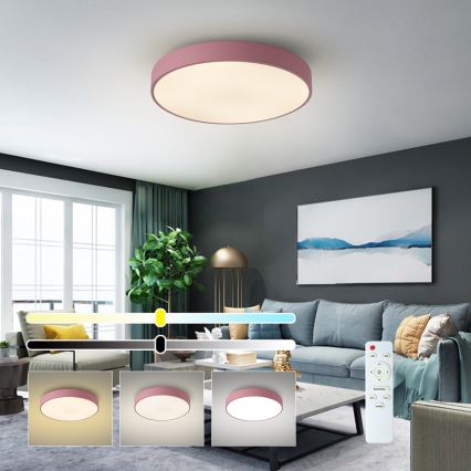 Brilagi - Himennettävä LED-kattovalaisin POOL LED/60W/230V 3000-6000K halkaisija 50 cm vaaleanpunainen + kaukosäädin