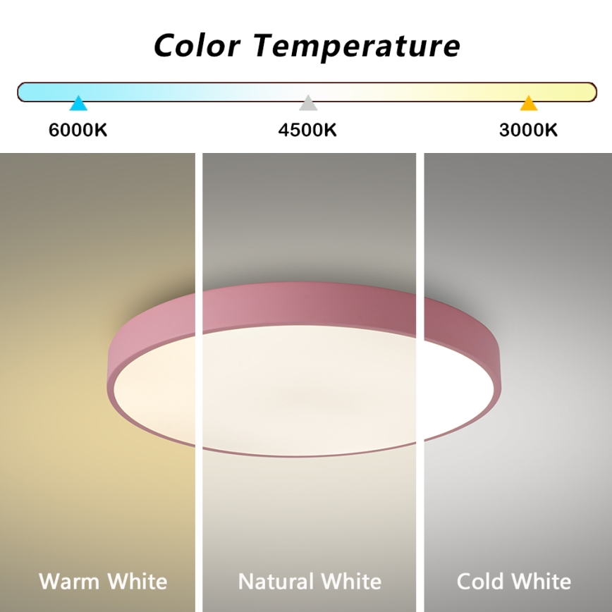 Brilagi - Himennettävä LED-kattovalaisin POOL LED/60W/230V 3000-6000K halkaisija 50 cm vaaleanpunainen + kaukosäädin