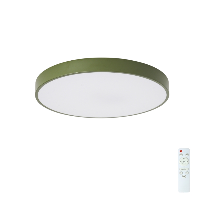 Brilagi - himmennettävä LED-kattovalaisin POOL, 60 W, 230 V, 3000–6000 K, Ø 50 cm, vihreä + kaukosäädin