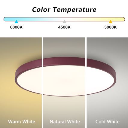 Brilagi - LED-himmennettävä kattovalaisin POOL LED/60W/230V 3000-6000K halkaisija 60 cm burgundinpunainen + kaukosäädin