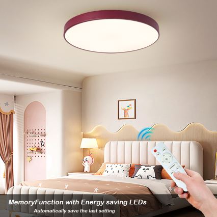 Brilagi - LED-himmennettävä kattovalaisin POOL LED/60W/230V 3000-6000K halkaisija 60 cm burgundinpunainen + kaukosäädin