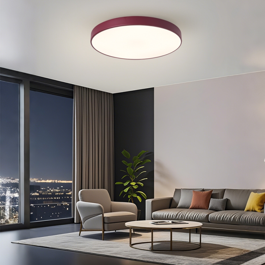 Brilagi - LED-himmennettävä kattovalaisin POOL LED/60W/230V 3000-6000K halkaisija 60 cm burgundinpunainen + kaukosäädin