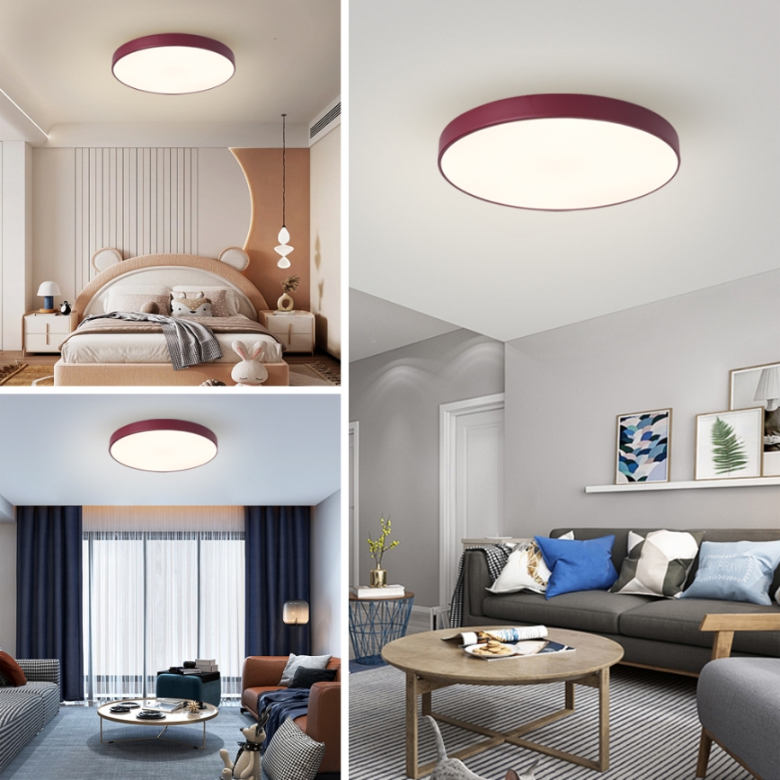Brilagi - LED-himmennettävä kattovalaisin POOL LED/60W/230V 3000-6000K halkaisija 60 cm burgundinpunainen + kaukosäädin