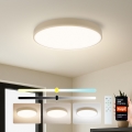 Brilagi - LED-himmennettävä kattovalaisin POOL SMART, 60 W, 230 V, 3000–6000 K, Ø 50 cm, Tuya-yhteensopiva Wi-Fi, beige + kaukosäädin