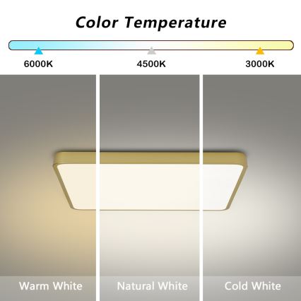 BRILAGI - LED himmennettävä kattovalaisin POOL SQUARE LED/36W/230V 3000-6000K 40x40 cm kullanvärinen + kaukosäädin