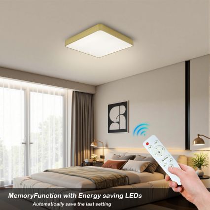 BRILAGI - LED himmennettävä kattovalaisin POOL SQUARE LED/36W/230V 3000-6000K 40x40 cm kullanvärinen + kaukosäädin
