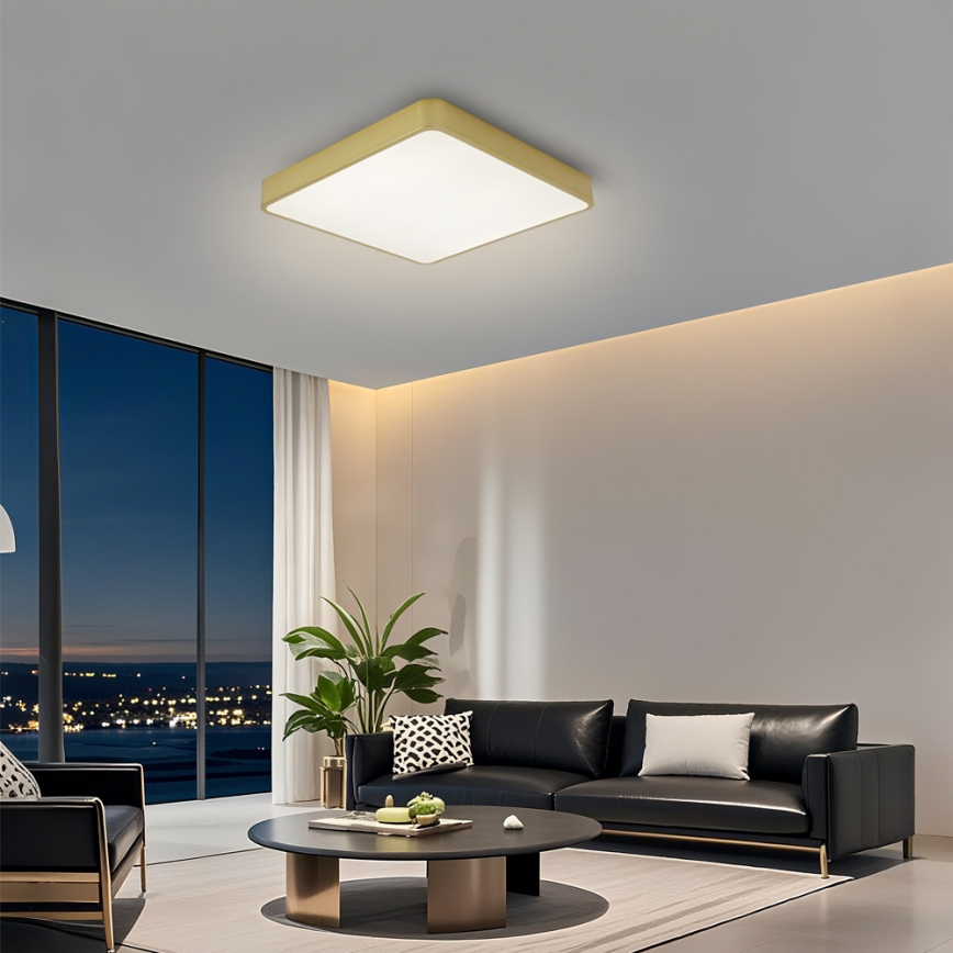 BRILAGI - LED himmennettävä kattovalaisin POOL SQUARE LED/36W/230V 3000-6000K 40x40 cm kullanvärinen + kaukosäädin