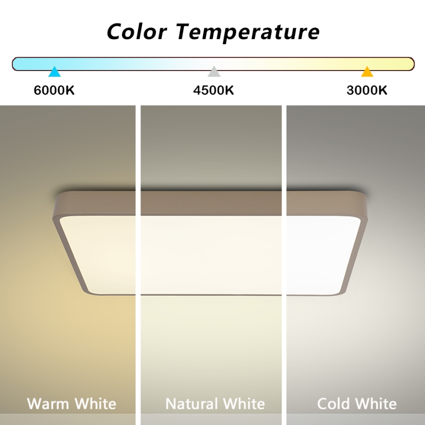 BRILAGI - LED himmennettävä kattovalaisin POOL SQUARE LED/48W/230V 3000-6000K 50x50 cm beige + kaukosäädin