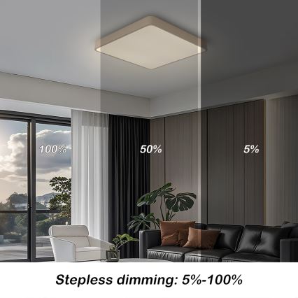BRILAGI - LED himmennettävä kattovalaisin POOL SQUARE LED/48W/230V 3000-6000K 50x50 cm beige + kaukosäädin