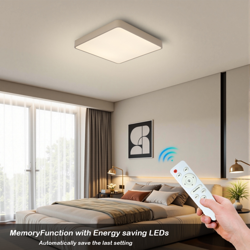 BRILAGI - LED himmennettävä kattovalaisin POOL SQUARE LED/48W/230V 3000-6000K 50x50 cm beige + kaukosäädin
