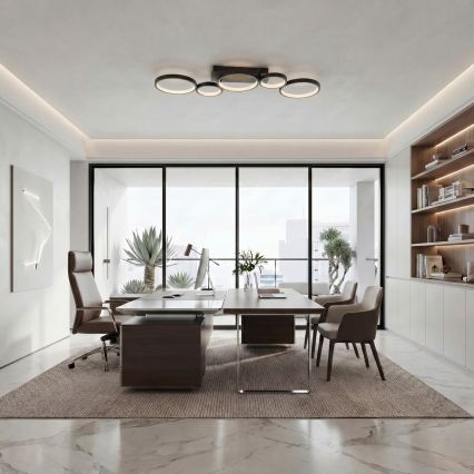 Brilagi - LED-himmennettävä kattovalaisin RINGO LED/34W/230V 3000-6000K 28x84 cm musta + kaukosäädin
