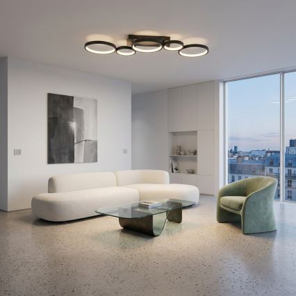 Brilagi - LED-himmennettävä kattovalaisin RINGO LED/34W/230V 3000-6000K 28x84 cm musta + kaukosäädin