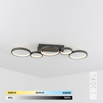 Brilagi - LED-himmennettävä kattovalaisin RINGO LED/34W/230V 3000-6000K 28x84 cm musta + kaukosäädin