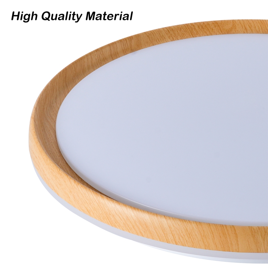 Brilagi - LED-himmennettävä kattovalaisin RIVO LED/72W/230V 3000-6000K puukuosi, halkaisija 50 cm + kaukosäädin