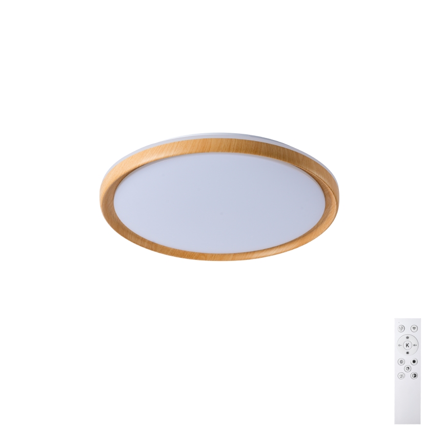 Brilagi - LED-himmennettävä kattovalaisin RIVO LED/72W/230V 3000-6000K puukuosi, halkaisija 50 cm + kaukosäädin
