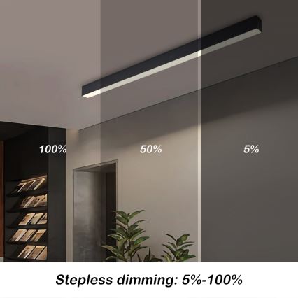 Brilagi - LED-himmennettävä kattovalaisin SLEEKLINE SMART LED/40W/230V 3000-6000K Wi-Fi Tuya musta + kaukosäädin