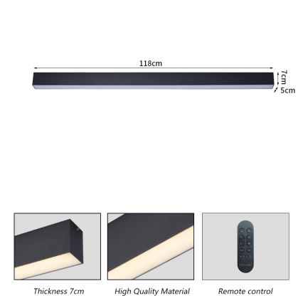 Brilagi - LED-himmennettävä kattovalaisin SLEEKLINE SMART LED/40W/230V 3000-6000K Wi-Fi Tuya musta + kaukosäädin