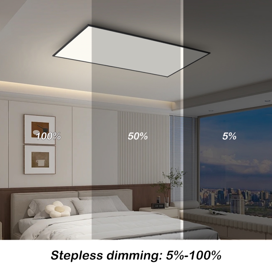 Brilagi - LED himmennettävä kattovalaisin SLIMFRAME LED/80W/230V 120x60 cm 3000-6000K musta + kaukosäädin