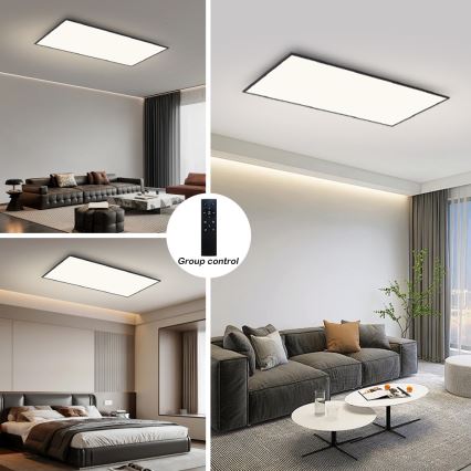 Brilagi - LED himmennettävä kattovalaisin SLIMFRAME LED/80W/230V 120x60 cm 3000-6000K musta + kaukosäädin