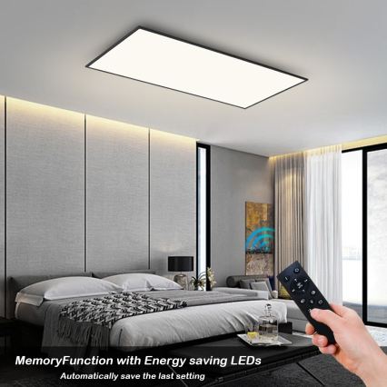 Brilagi - LED himmennettävä kattovalaisin SLIMFRAME LED/80W/230V 120x60 cm 3000-6000K musta + kaukosäädin