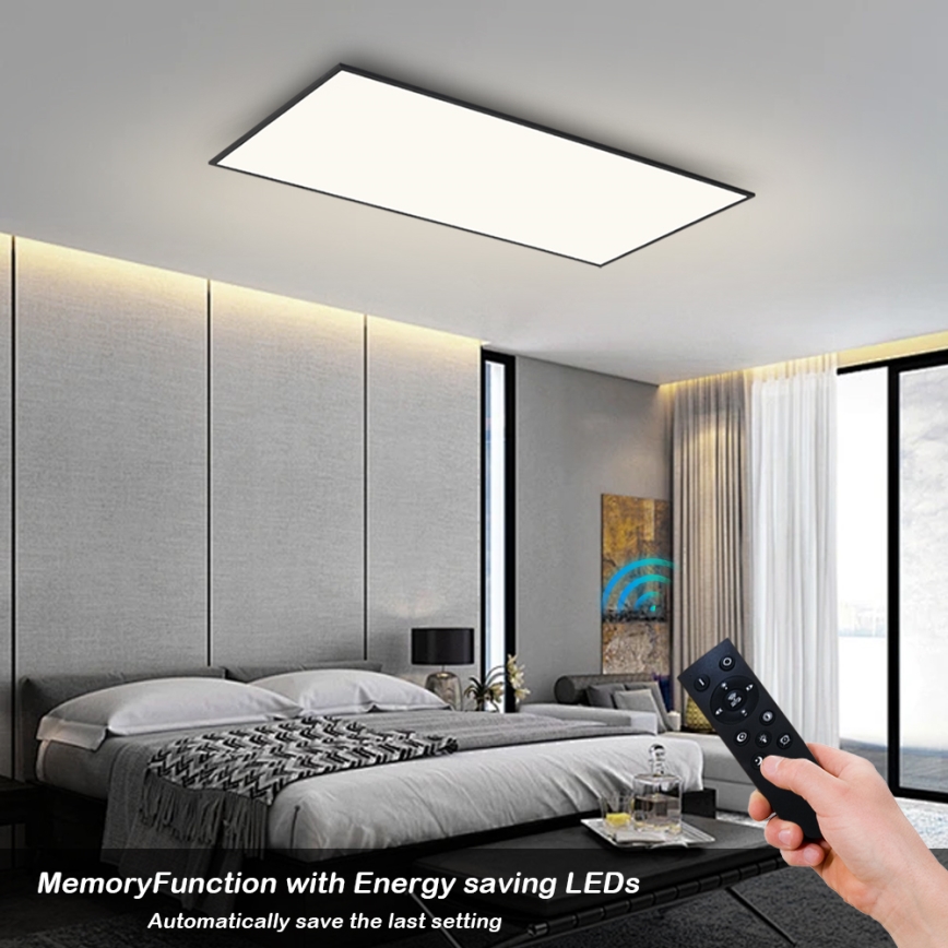 Brilagi - LED himmennettävä kattovalaisin SLIMFRAME LED/80W/230V 120x60 cm 3000-6000K musta + kaukosäädin