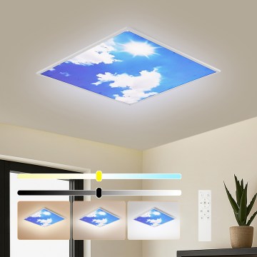 Brilagi - LED himmennettävä kattovalaisin SLIMFRAME SKY LED/58W/230V 60x60 cm 3000-6000K hopea/sininen + kaukosäädin