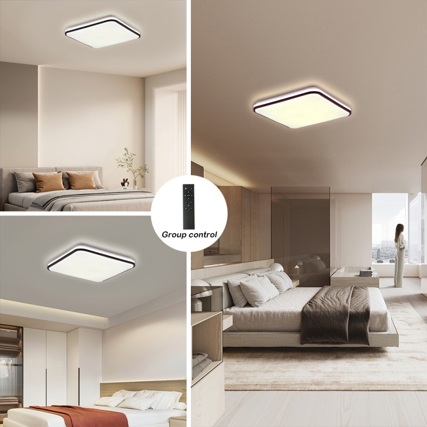 Brilagi - LED-himmennettävä kattovalaisin SMART LED/24W/230V 43x43 cm 3000-6000K Wi-Fi Tuya Beacon + kaukosäädin