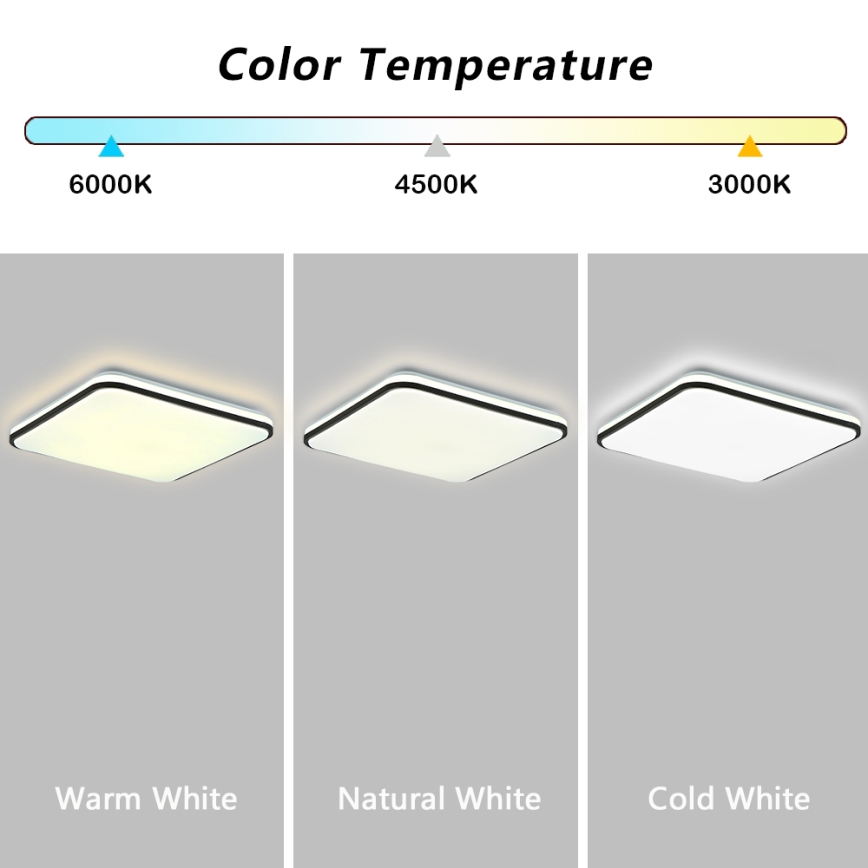 Brilagi - LED-himmennettävä kattovalaisin SMART LED/24W/230V 43x43 cm 3000-6000K Wi-Fi Tuya Beacon + kaukosäädin