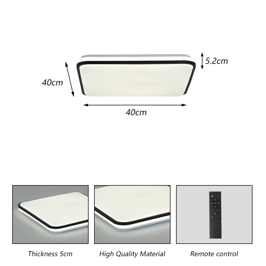 Brilagi - LED-himmennettävä kattovalaisin SMART LED/24W/230V 43x43 cm 3000-6000K Wi-Fi Tuya Beacon + kaukosäädin