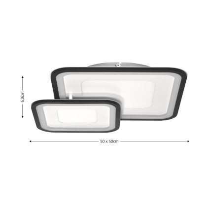 Brilagi - himmennettävä LED-kattovalaisin TANDORA LED/49W/230V 50x50 cm 3000-6000K + kaukosäädin